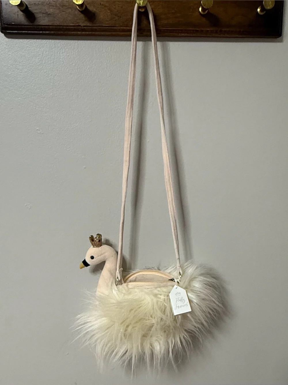 Jellycat London Fancy Princess Swan Fluffy Plush Tiara Fancies Bag